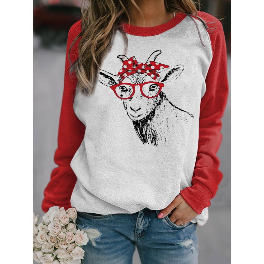 Herbst 3D Tierdruck Sweatshirts Modische Lässige Sport Langarm Damen Sweatshirts
