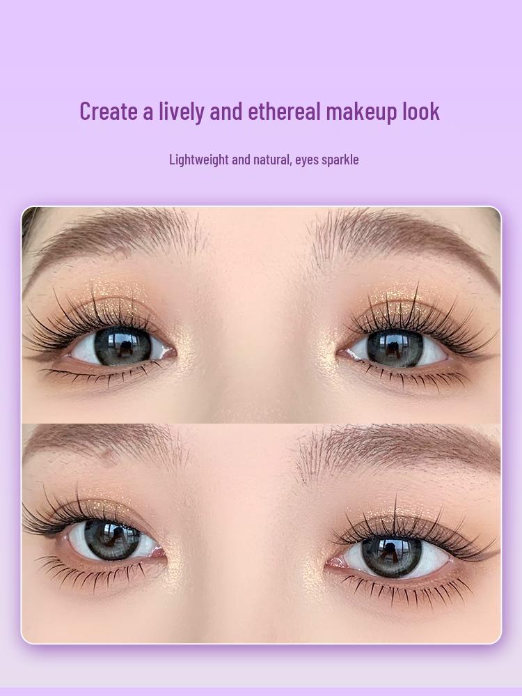 Mengjie Shangpin Glue-Free Natural False Eyelashes - Self-Adhesive, Beginner-Friendly, Photogenic Clumps, Large Capacity.