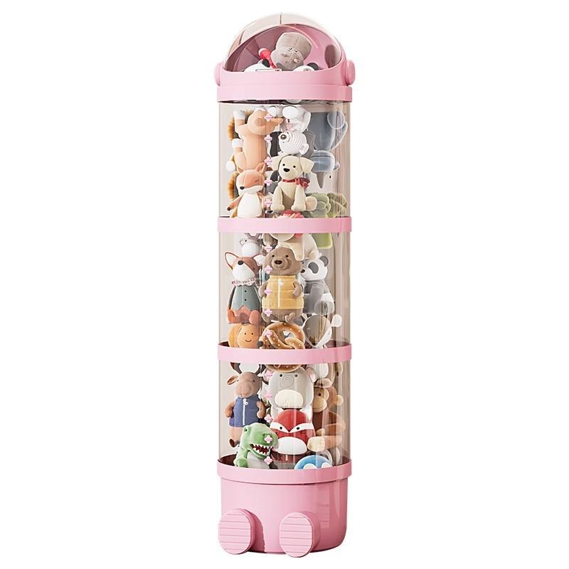 Toy Storage Tube Doll Organizer Bucket Large Transparent Organizing Cylinder Multifunctional Luxury Plastic Organization Boxes