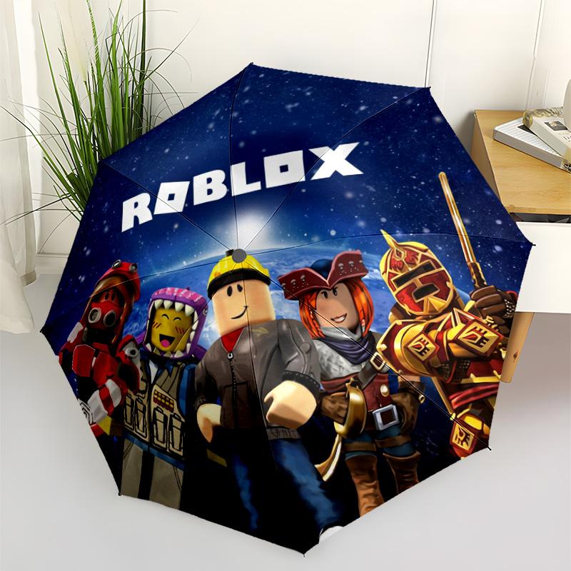 Roblox: Play Create Explore Outdoor Automatic Umbrella Retractable Design with 8-Rib Durability Sturdy Construction for Women/Men