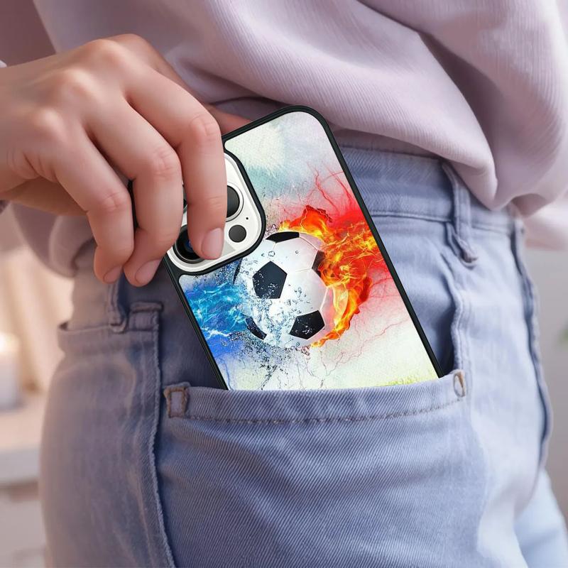 Feuer Fußball Fußball Handyhülle Für iPhone 17 Air 15 16e 14 13 Pro Max Hülle 12 11 Pro Max PLUS Cover