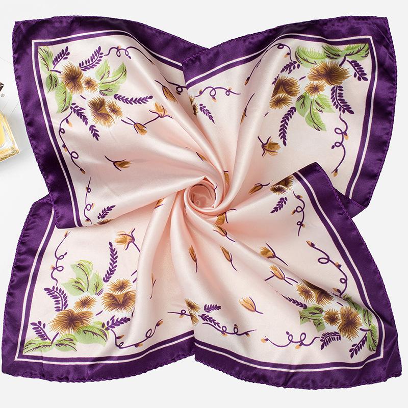 Light Luxury 50Cm Small Square Scarf Chain Printed Silk Scarf Women'S Thin Neck Protection Scarf Cheap Silk Scarf Gift
