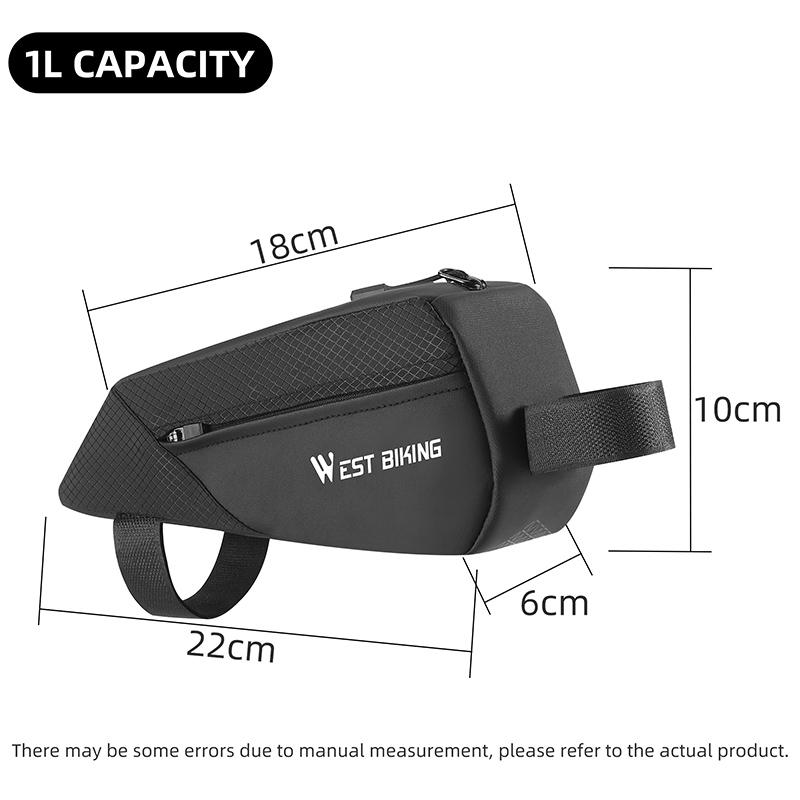 WEST BIKING Portable Bicycle Front Frame Bag Lightweight Mini Top Tube Bag 3D Shape Support Aero Cycling Bags Bike Accessories