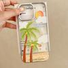 Summer Seaside Coconut Tree Suitable for Apple 16promax Mobile Phone Case 14 Electroplated IPhone 15 Protective Case