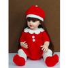 55cm Christmas Reborn Doll, All Vinyl Red Dress Happy Dolls Christmas Decoration Toy