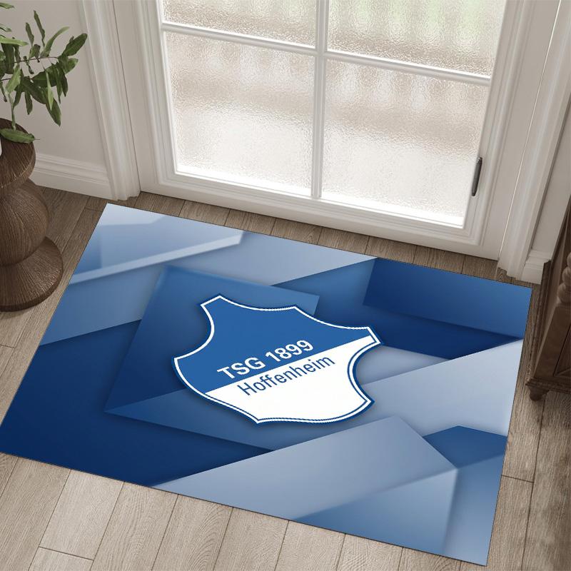 TSG Hoffenheim FC Design Kristall Samt Teppich Gemütlich Nicht?Rutschfester Teppich mit Aufdruck für Schlafzimmer Wohnzimmer Eingang