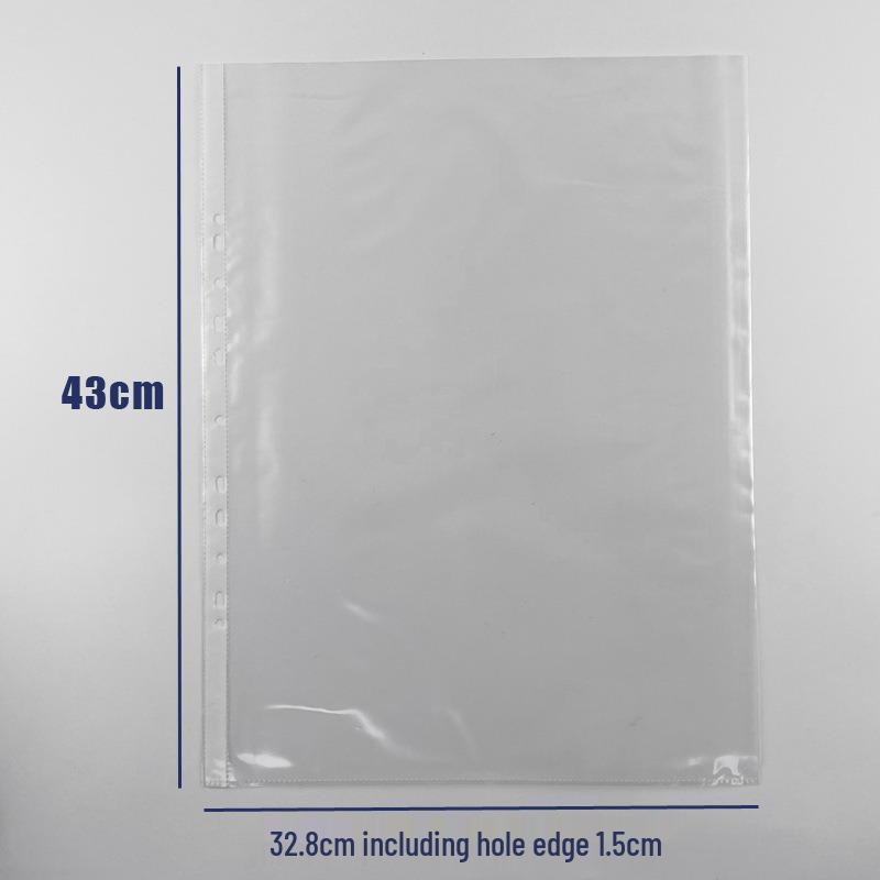 A3 Thick Transparent 11-Hole Waterproof Vertical File Bag