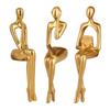 Glatte Oberfläche Harzkunstfigur Denker Ornament Goldene Denkerstatue Abstrakte Skulptur Modernes Harz Bürodekoration für Zimmer