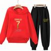 Tuta Autunnale Calcio Stella 3-12 Anni Bambini Felpa con Cappuccio+Pantaloni Tuta Bambino 2 Pezzi Set Ragazzi Ragazze Pantaloni Tute per Bambini