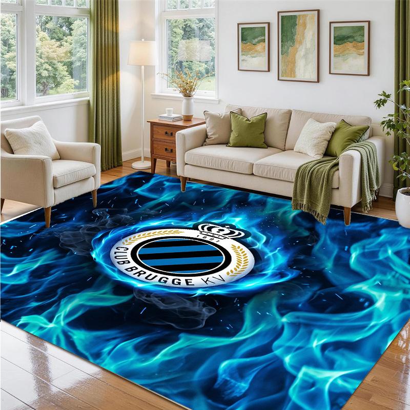 Club Brugge FC Design Crystal Velvet Rug Soft Decorative Mat for Bedroom Entrance