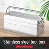 Großer Multifunktions-Werkzeugkasten aus Edelstahl für Elektriker und den Haushalt