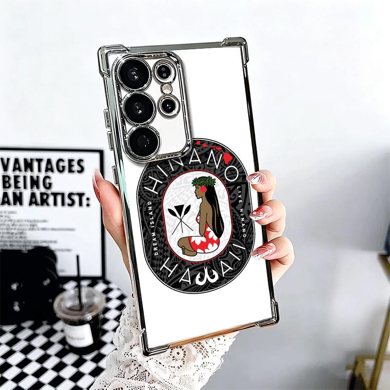 

Vahine Tahiti Girl Beach Soft Phone Case For Samsung Galaxy S26 Ultra S25 Edge S24 FE S23 Plus S22 S21 + S20 Plating Anti-Fall F Samsung S26 Ultra