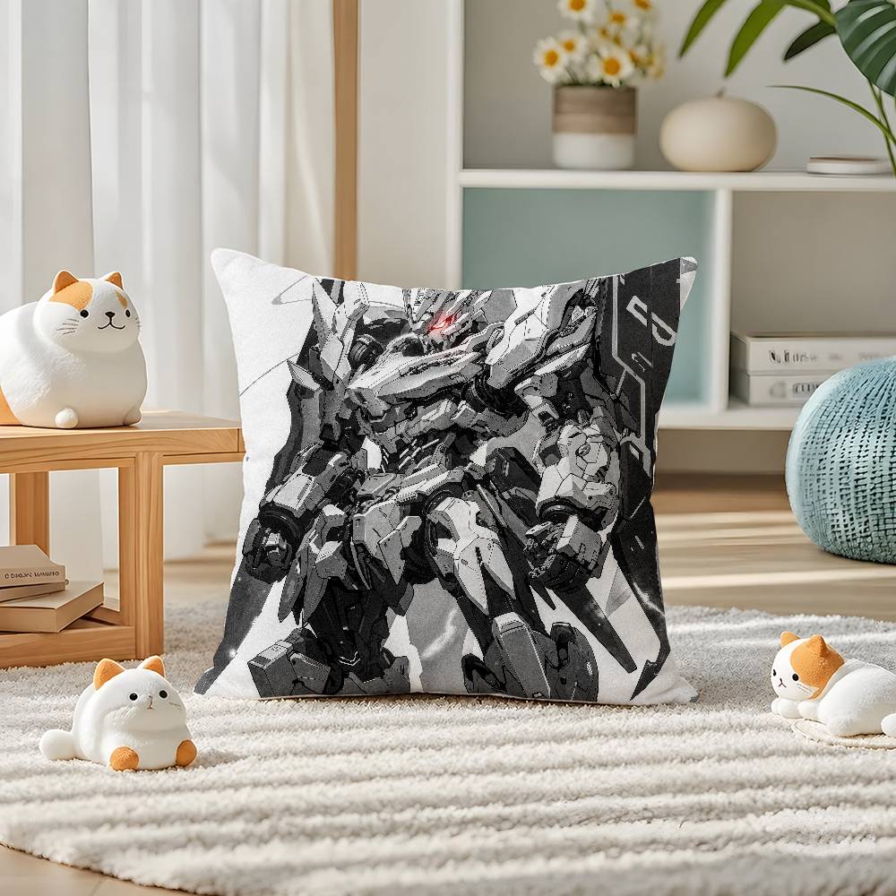 Mobile Suit Gundam Turn A Gundam Anime Plush Pillow Cover Soft Short Plush Cushion Cover For Sofa Bedroom Home Decor Gift