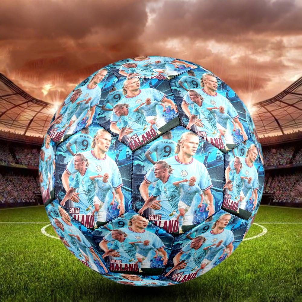 1pc Man City Haaland Celebration Size 5 Soccer Ball PVC Football Sports Matches Training Outdoor Games Beach Elastic Balls 07e119