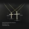 S925 Sterling Silver Cross Clavicle Necklace Women's Moissanite Pendant Clavicle Chain