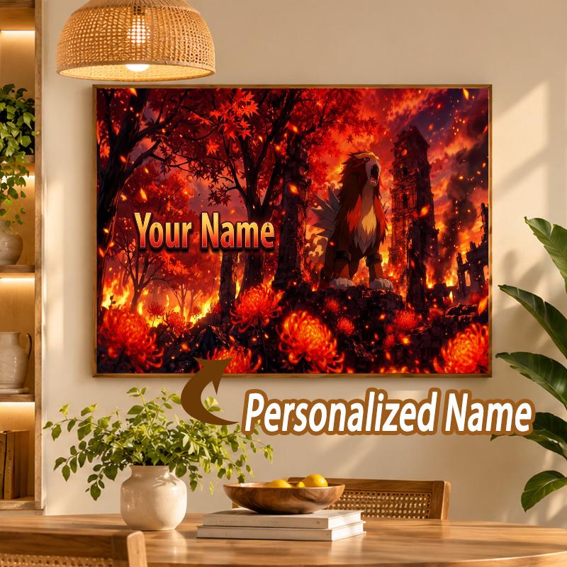 Zoroark Custom Name Diamond Painting Personalized 5D Full Drill DIY Diamond Art Home Decor