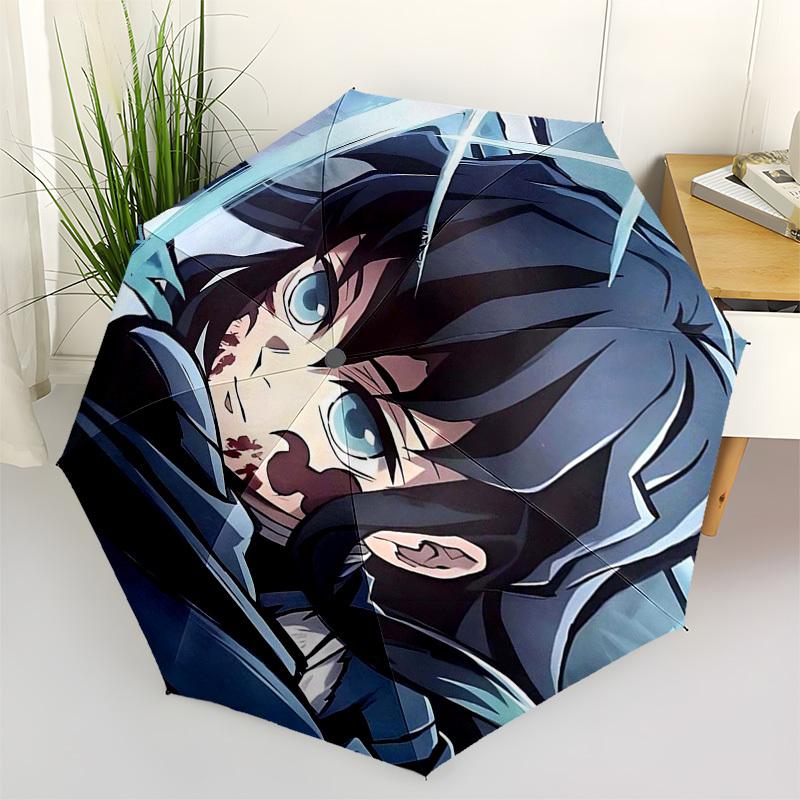 

1pc Attack on Titan Eren Jaeger Outdoor Umbrella - Automatic Opening/Closing, 3-Fold Design, 8-Bone Frame, Perfect Gift for Fans, Travelers, Daily Use
