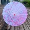 1PC Printed Photograph Props Long-handle Vintage Silk Umbrella for Hanfu Accessories Umbrella Parasol Colorful Oiled Paper
