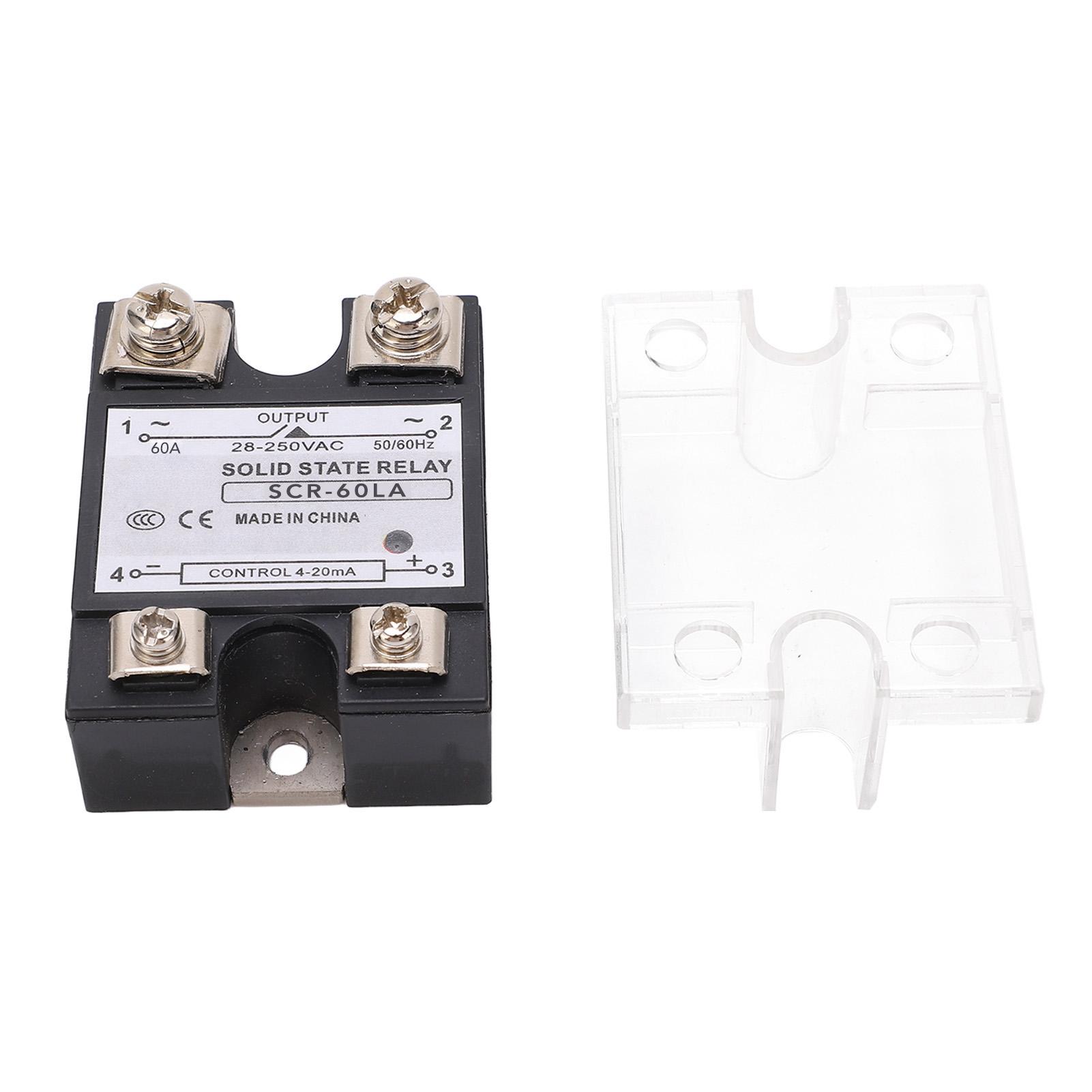 

Solid State Relay 4‑20mA Input 28‑250VAC Output SSR Module Stepless Voltage Regulator