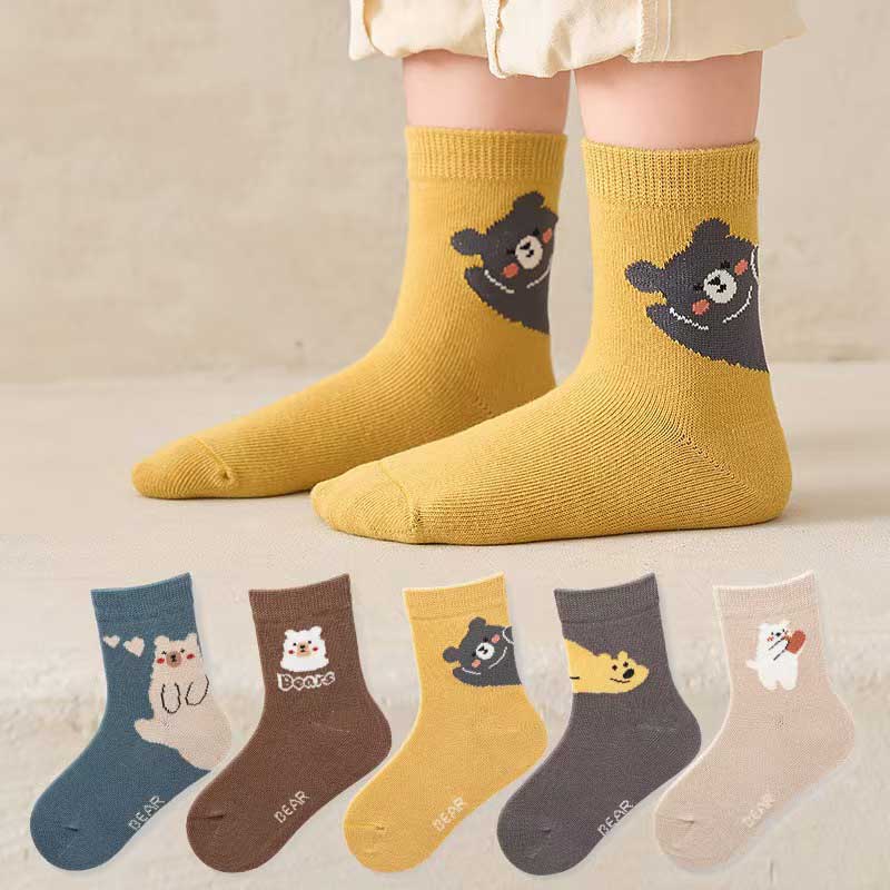 5 Paar Baby Kinder Frühling und Herbst Jungen Mädchen 1-12 Jahre Cartoon Kniestrümpfe