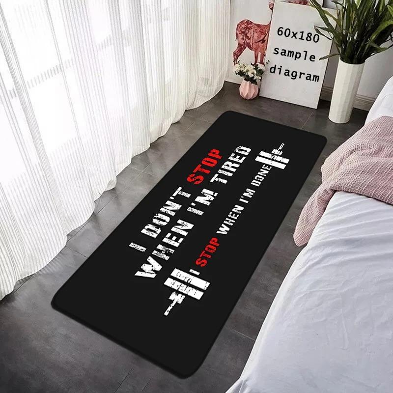 Floor Mat GYM Exercise Time Non-slip Foot Rug for Entryway Kitchen Water Absorbed Rugs Bedside Mats Hallway Carpet Home Decor