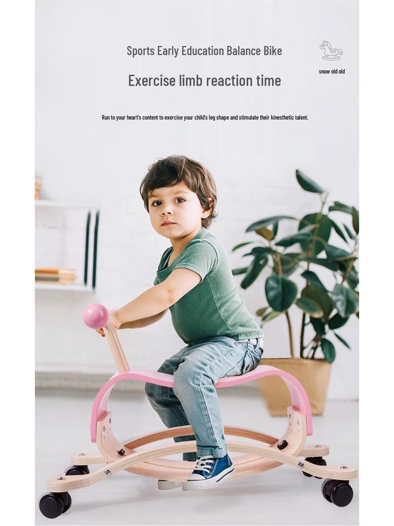 2-in-1 Wooden Rocking Horse & Stroller for Toddlers - Ideal Birthday Gift for Ages 1+