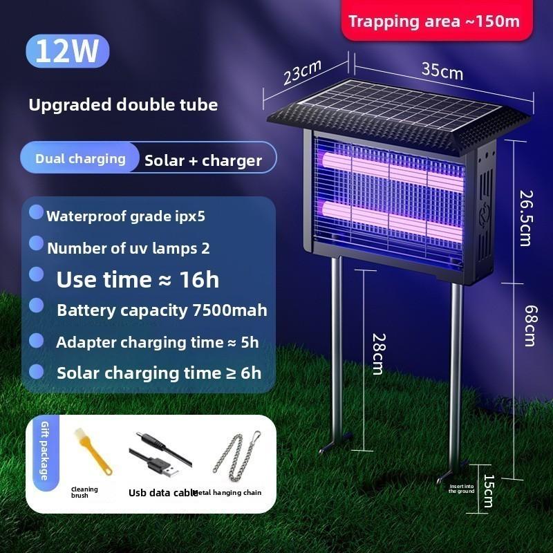 Outdoor Automatic Anti-Mosquito Lamp Waterproof Solar Mosquito Killer Light Courtyard Farm Large Insect Killer Artifact