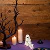 Halloween Cute Ghost Walking Dog Ornament Resin Ghost Walking Dog Figurine Creative Ghost Walking Dog Sculpture Gift for Friends