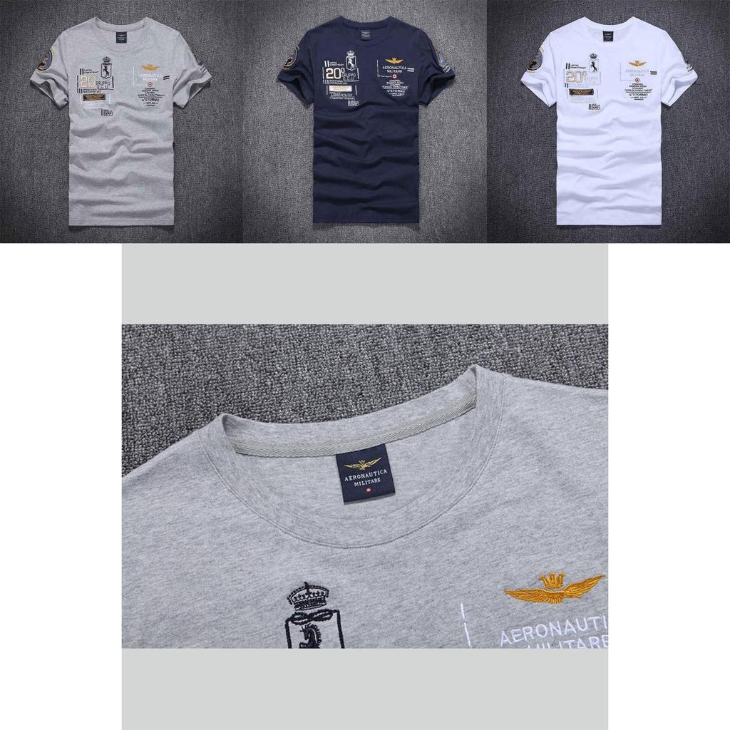 Man Tees Air Force One Mens Embroidered Short Sleeve Tshirt Casual Cotton Tee For Men