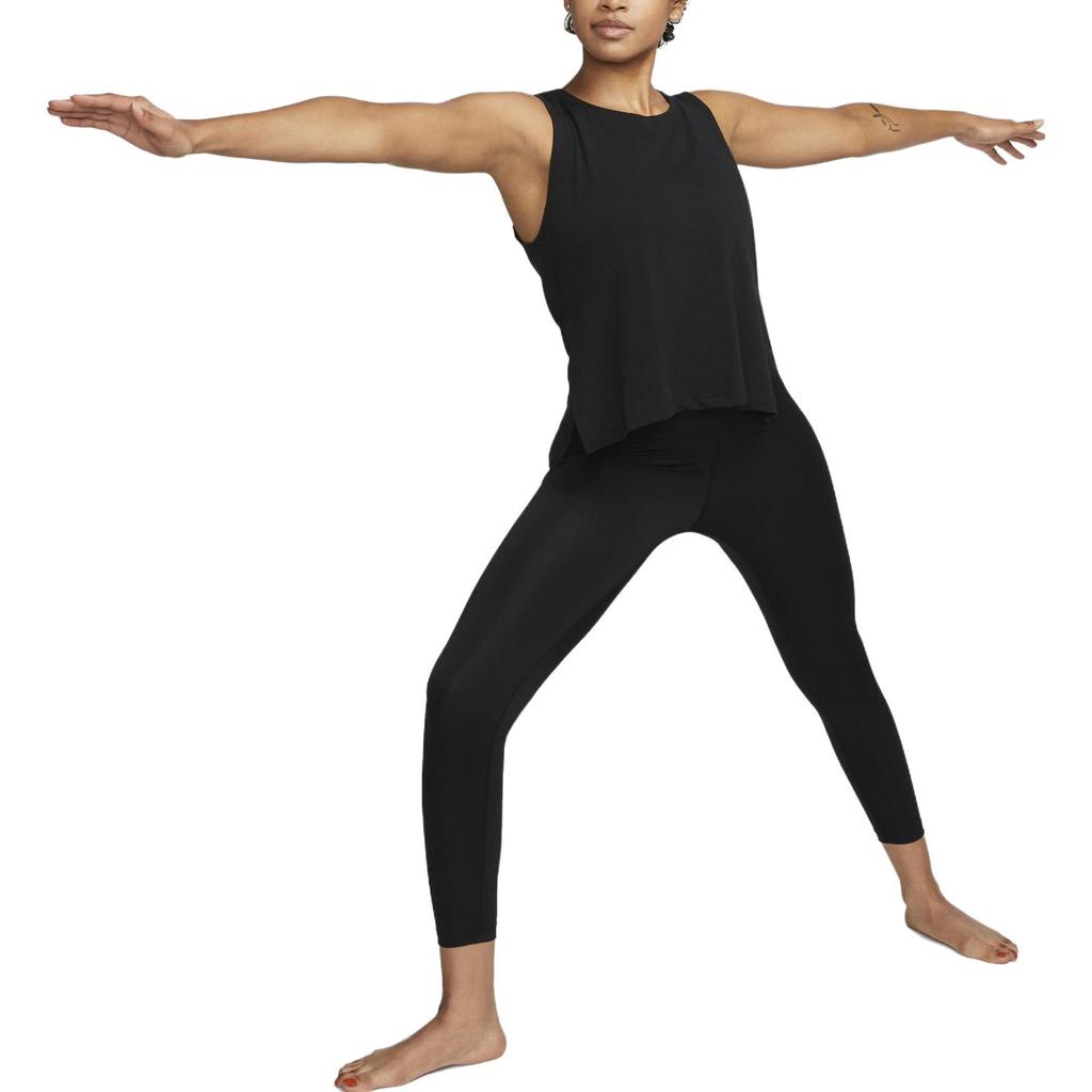 Nike Yoga Dri-FIT Solid Logo Print Sleeveless Tank Top Women Tops Black DV9168-010