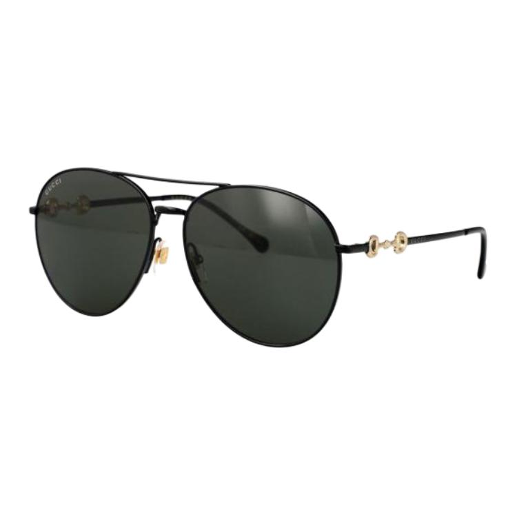 Gucci Logo Style Design Metal Pilot Sunglasses Women sunglasses Black GG1698S-001 Dust Bag+Eyeglass Case (Random Color)