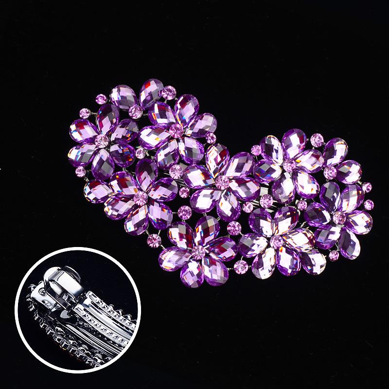 

Роскошные искусственные пружинные заколки со стразами для женщин, элегантные заколки в виде листьев и цветов для свадебных головных уборов