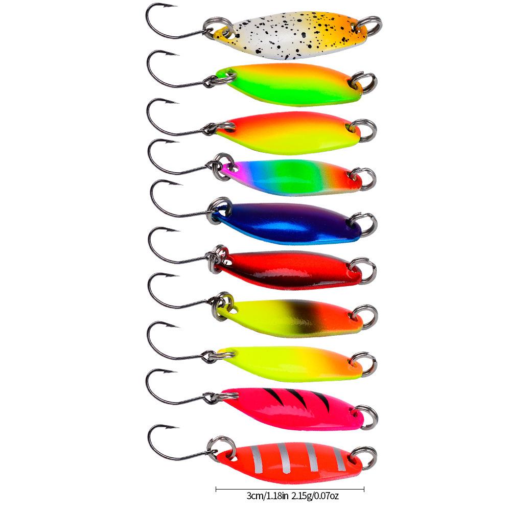 Ma Kou Sequins Long Range Metal Road Subbait Microobject Colorful Melon Seed Sequins White Stripe Crossmouthed Perch Spoon Type Fake Bait