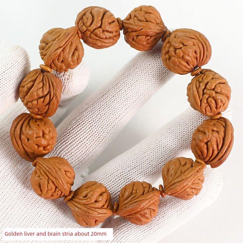 

Прямые продажи с фабрики Браслет из грецкого ореха Текстура мозга Персиковые молитвенные бусины Браслет Ремесла Украшение Мужской и женский Golden fish maw brain lines about 20mm