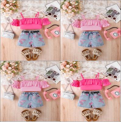 Girl's Clothes Summer 2-7Y Girl's Suit Girl's Camisole Top + Shorts 2pcs Children's Clothes