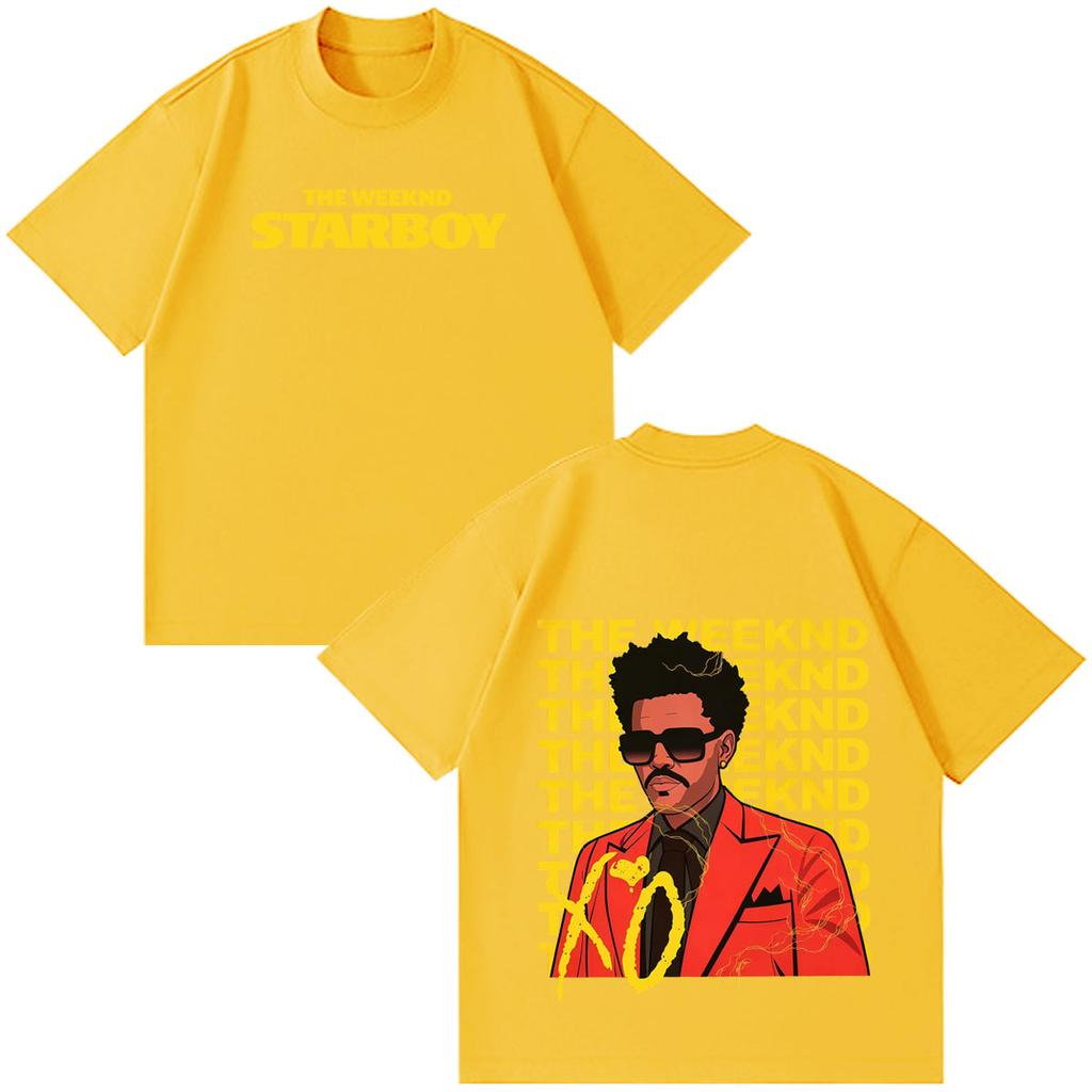 Rapper The Weeknd Music Album Cover T Shirts Men Women Fashion Hip Hop T Shirt Short-sleeved Casual Cotton Oversized T-shirts