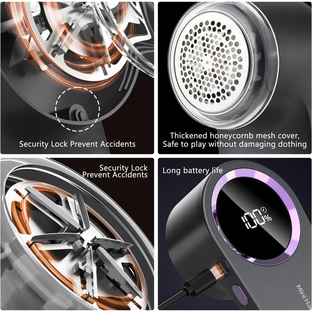 Lint Remover for Clothing Sweater USB Electric Pellet Machine Hair Ball Lint Trimmer Clothing Fluff Remover High-speed Moto