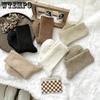 6pcs Elegant Women's Plush Socks - Cozy & Warm Mid-Calf Winter Fleece, Solid Color, Soft Polyester Blend