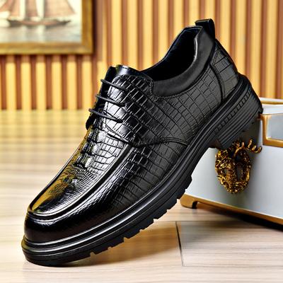 Low-top Leather Shoes Men's Cowhide British Business Dress Casual Men's Soft-soled Wedding Groom Leather Shoes
