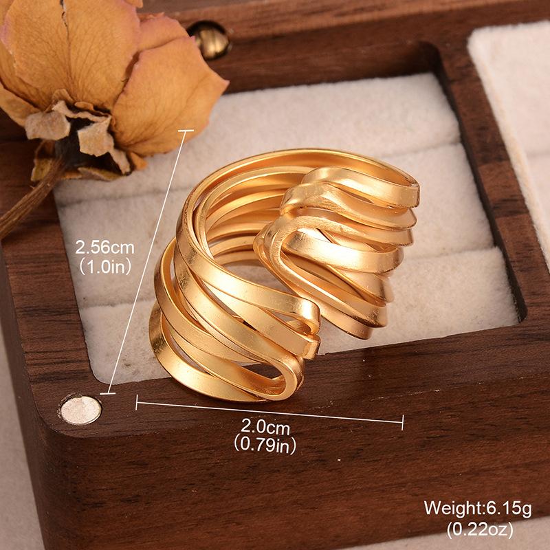 Retro simple geometric ring, high-end sense niche and versatile new twist winding opening ring