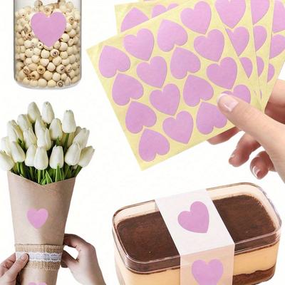 Romantic Pink Girly Design Stickers, Photo Wall Decor Self-Adhesive Labels, Suitable for Invitations, Cards, and Craft Projects