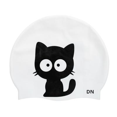 Unisex Cartoon Children Universal Cute Silicone High Elasticity Sports Swimming Cap(Cat)