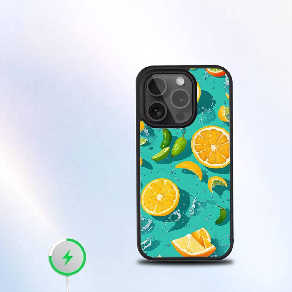 

Fruit Lemon Art Phone Case For iPhone 17,16,15,14,13,12,11,Pro,Max,Plus,Mini,SE4,E Magnetic For Magsafe Wireless iPhone12
