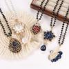 Stylish and Simple Crystal Necklace Sweater Chain Long Female Flower Pendant Feeling Clothes with Accessories
