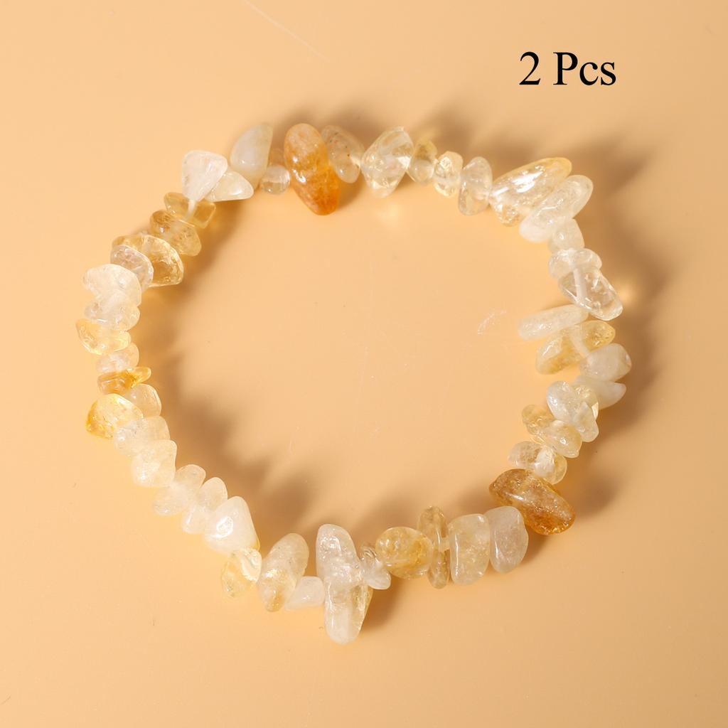 2Pcs, Healing Crystals Bracelet Jewelry, Chakra Natural Stone Gravel for Energy, Protection, Luck, Gift for Yoga Meditation, 18cm