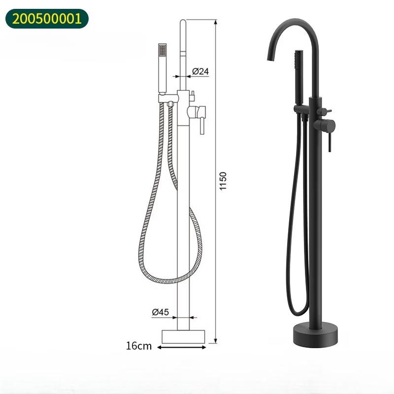LANGZHIWEN Floor Mount Bathtub Faucet