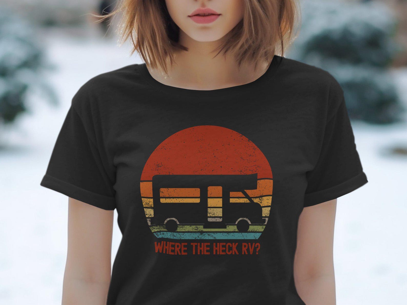 Vintage RV Camping Shirt, Retro Camper Van Tee, Funny Road Trip T-Shirt, Where The Heck RV Shirt, Outdoors Adventure Tee, Travel Lover Gift L