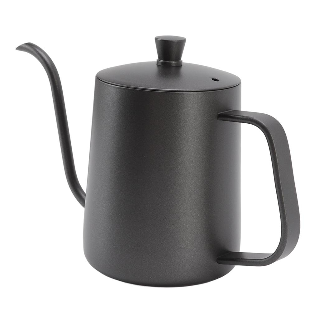 Długi Wąski Czajnik do Kawy Czarny Stal Nierdzewna Odporny na Rdzę Mały Czajnik do Nalewania z Pokrywką do Domu