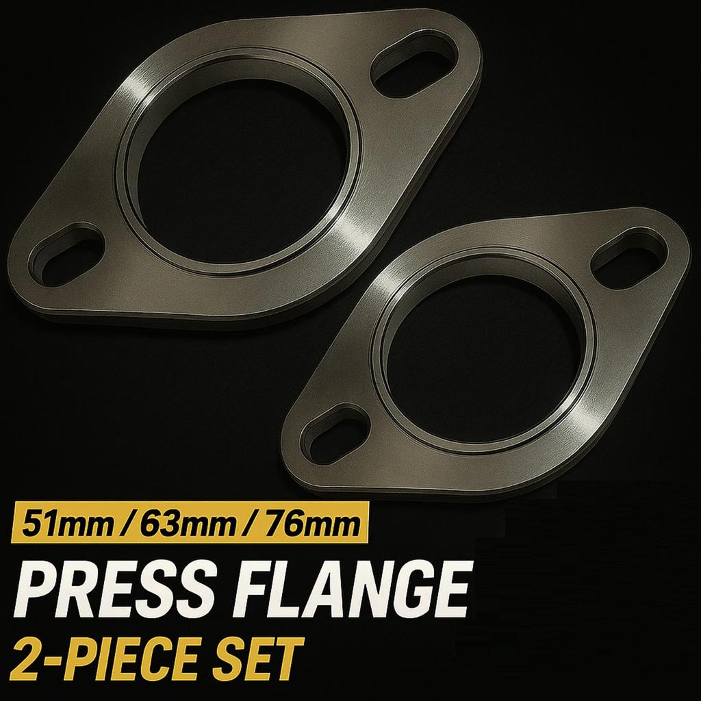 Universal Muffler SUS 304 Stainless Welded and Car Exhaust Repair Mirror 2 S-NET Flange, Steel, Pressed, Accessories, Silencer, Bracket, A, Finish,