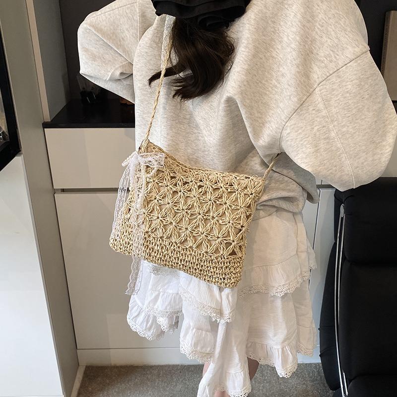 Niche Bags Women's New Summer Handwoven Straw Bags Casual Seaside Vacation Beach Bags